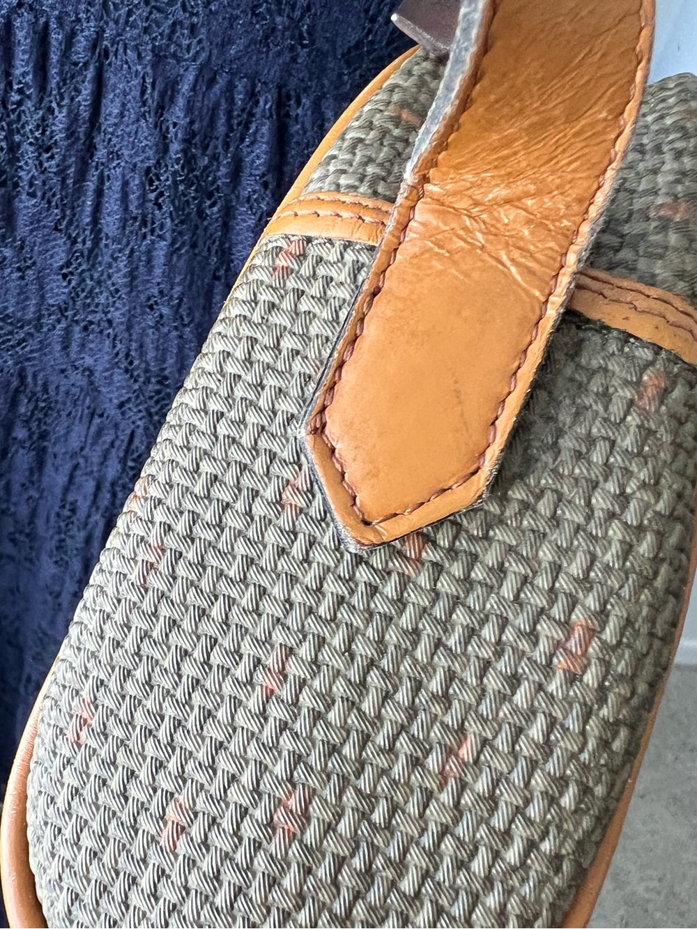 Vintage Yves Saint Laurent Canvas Crossbody Bag Leather Trim-MADE IN FRANCE - Picture 4 of 16